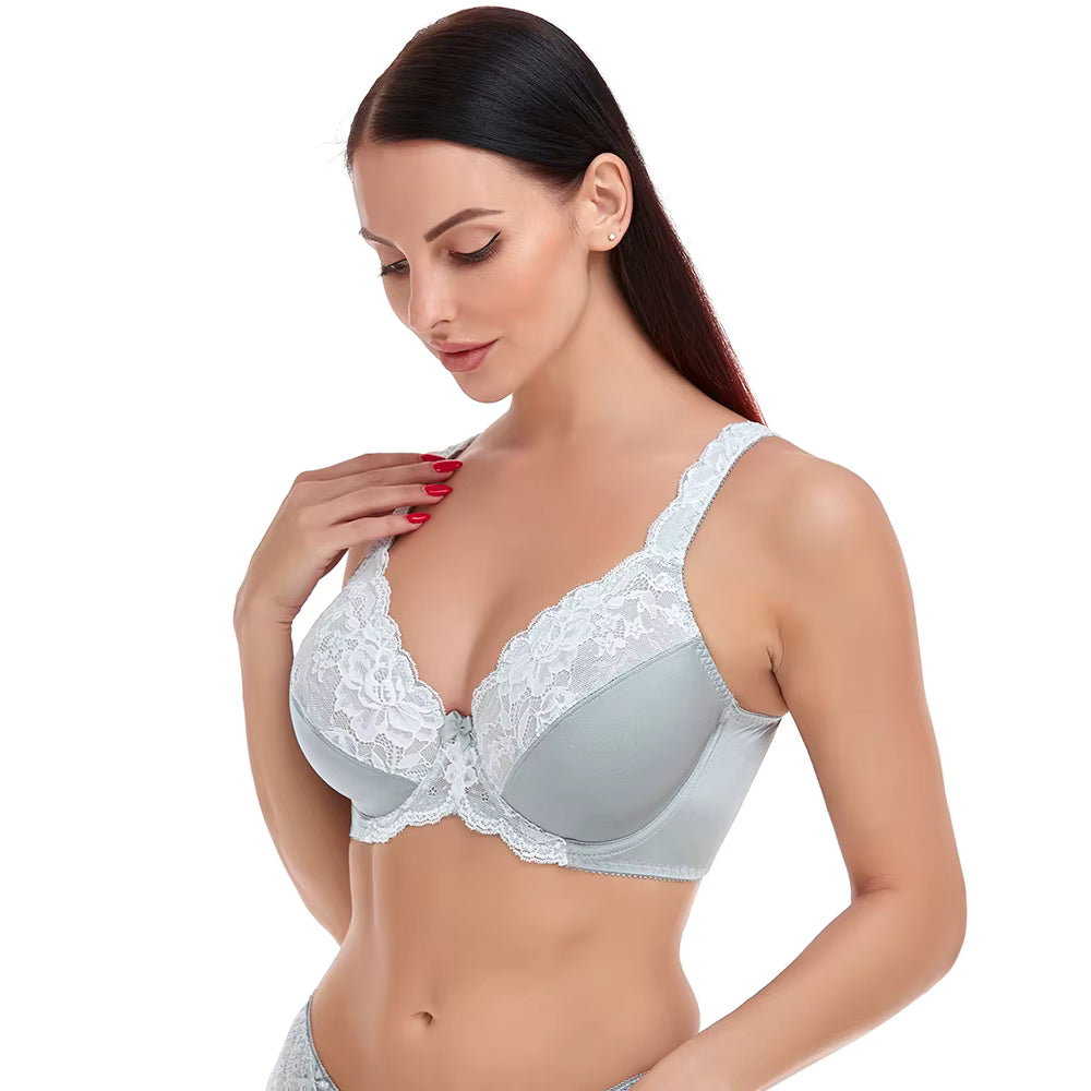 Lace Embroidery Minimizer Underwire Bralette Brassiere Bra